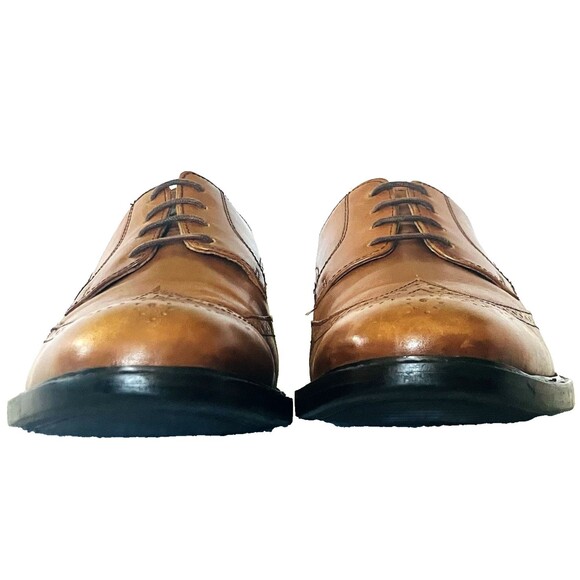 Johnston Murphy Wingtip Shoes Tan Brown Brogue Derby 11.5 Mens 1862 India Preppy main image 4